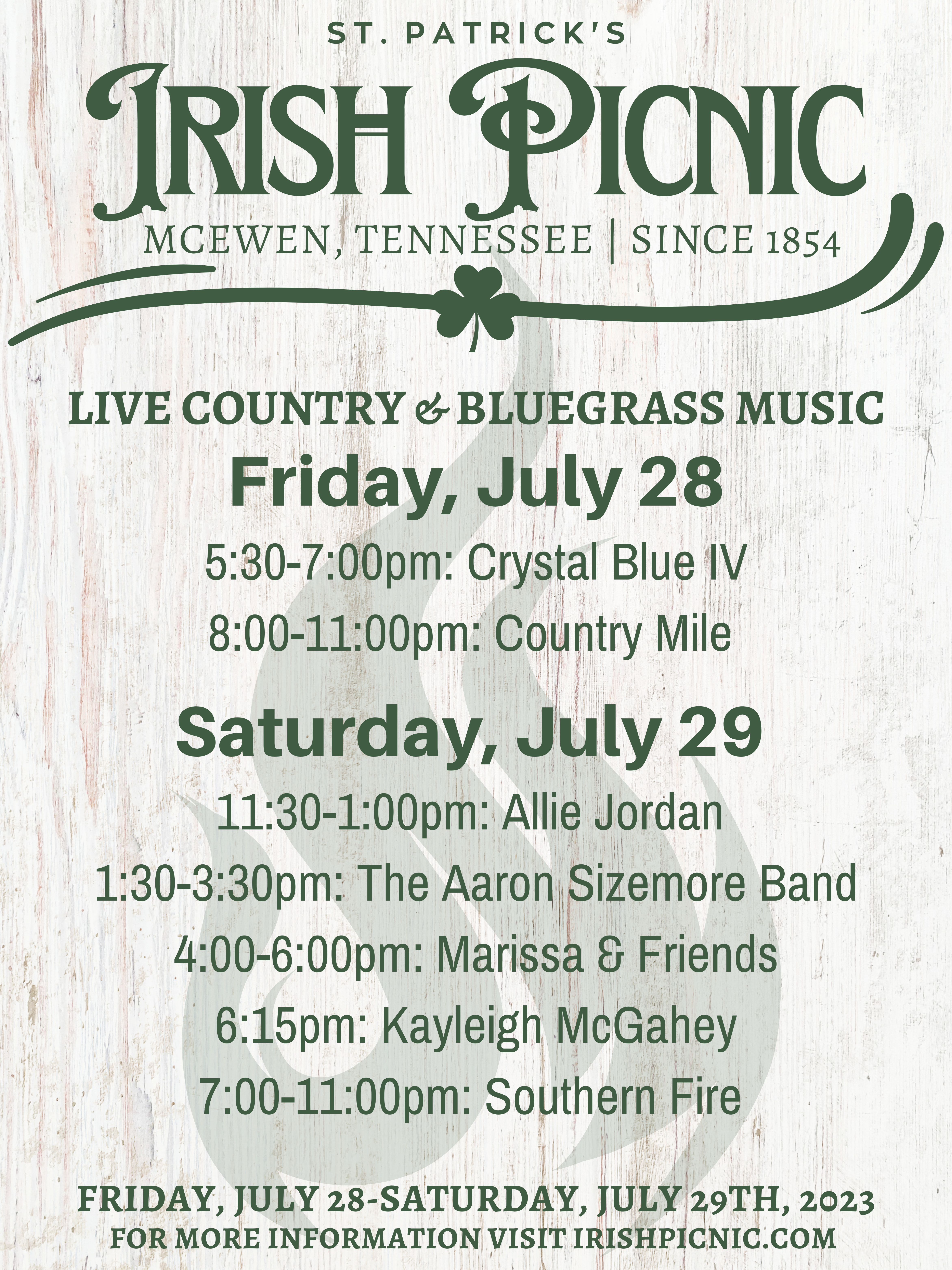 Picnic Band Schedule